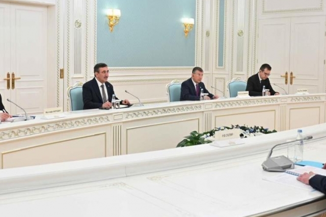 Cumhurbaşkanı Yardımcısı Yılmaz, Kazakistan Cumhurbaşkanı Tokayev ile görüştü